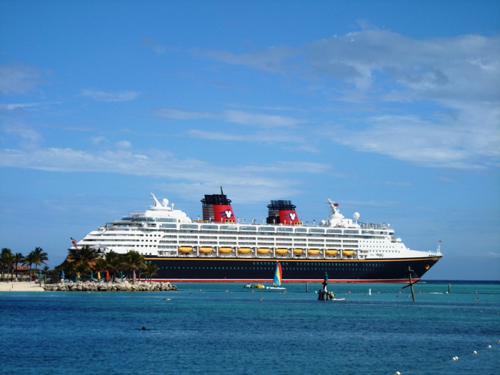 Disney Wonder docked at Castaway Cay