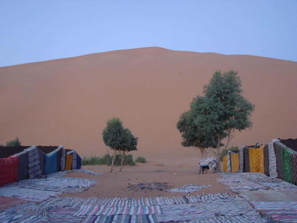 Tent camp in the Erg Chebbi Dunes in the Sahara